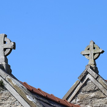 2 crosses on the top of a roof